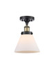 Cone - 1 Light - 8 inch - Black Antique Brass - Semi-Flush Mount (916-1C-BAB-G41)