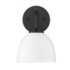 Zoey 1-Light Wall Sconce in Matte Black with Matte White Shade (6956-1W BLK-WHT)