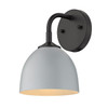 Zoey 1 Light Sconce In Matte Black With Matte Gray Shade(s) (6956-1W BLK-MGY)
