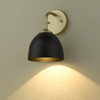 Zoey 1-Light Wall Sconce in Olympic Gold with Matte Black Shade (6956-1W OG-BLK)