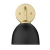 Zoey 1-Light Wall Sconce in Olympic Gold with Matte Black Shade (6956-1W OG-BLK)