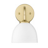 Zoey 1-Light Wall Sconce in Olympic Gold with Matte White Shade (6956-1W OG-WHT)