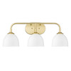 Zoey 3-Light Bath Vanity in Olympic Gold with Matte White Shade (6956-BA3 OG-WHT)