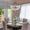 Tiara 6 Light Pendant In Matte Black W/ Frosted Crystal Beads (1888-6P BLK-FCB)