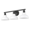 Carver 3 Light Bath Vanity in Matte Black with Vintage Milk Glass (0305-BA3 BLK-VMG)