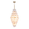 Artcraft Lighting Lily 15 Light Chandelier, Brushed Brass with Wispy White Murano Style Glass (AC12219BR)