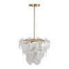 Artcraft Lighting Lily 8 Light Chandelier, Brushed Brass with Wispy White Murano Style Glass (AC12211BR)