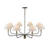 Artcraft Lighting Providence 8 Light Chandelier, Black, Brushed Brass (AC12038BB)