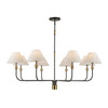 Artcraft Lighting Providence 8 Light Chandelier, Black, Brushed Brass (AC12038BB)