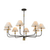 Artcraft Lighting Providence 8 Light Chandelier, Black, Brushed Brass (AC12038BB)