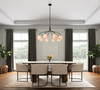 Artcraft Lighting Crema 8 Light Chandelier 34.25", Black, Brushed Brass with Alabaster style glass (SC13378BB)