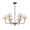Artcraft Lighting Providence 6 Light Chandelier, Black, Brushed Brass (AC12036BB)