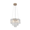 Bianca 5 Light Pendant, Polished Nickel, Crystalline with Piastra Type Glassware (AC12051CR)