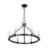Artcraft Lighting Notting Hill Collection 6-Light Chandelier Black and Brushed Brass (AC11986BB)