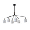 Artcraft Lighting Crema 6 Light Chandelier, Black, Brushed Brass with Alabaster style glass (SC13376BB)