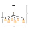 Artcraft Lighting Crema 6 Light Chandelier, Black, Brushed Brass with Alabaster style glass (SC13376BB)