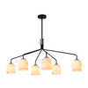 Artcraft Lighting Crema 6 Light Chandelier, Black, Brushed Brass with Alabaster style glass (SC13376BB)