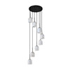 Artcraft Lighting Crema 8 Light Chandelier 18.5", Black, Brushed Brass with Alabaster style glass (SC13379BB)
