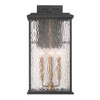 Artcraft Lighting Estate 4 Light Outdoor Wall Sconce, Black, Brass with Rain Glassware (AC9274BK)