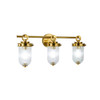 Artcraft Lighting Myla 3 Light Bathroom, Vintage Brass with Ribbed Glass Glassware (AC12023BR)