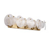 Artcraft Lighting Lily 5 Light Bathroom Vanity, Brushed Brass with Wispy White Murano Style Glass (AC12215BR)