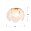 Artcraft Lighting Lily 3 Light Semi Flush Mount, Brushed Brass with Wispy White Murano Style Glass (AC12216BR)