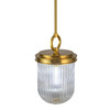 Artcraft Lighting Myla 1 Light Pendant, Vintage Brass with Ribbed Glass Glassware (AC12020BR)