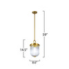 Artcraft Lighting Myla 1 Light Pendant, Vintage Brass with Ribbed Glass Glassware (AC12020BR)