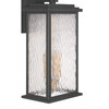 Artcraft Lighting Estate 2 Light Outdoor Wall Sconce 19", Black, Brass with Rain Glassware (AC9272BK)