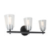 Artcraft Lighting Essex Collection 3-Light Bathroom Vanity Fixture Black and Chrome (AC11933NB)