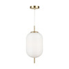 Artcraft Lighting Vita Collection 1-Light Textured Shade Pendant White and Brass (AC10631BR)