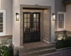 Artcraft Lighting Estate 2 Light Outdoor Wall Sconce 17", Black, Brass with Rain Glassware (AC9271BK)