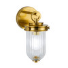Artcraft Lighting Myla 1 Light Wall Sconce, Vintage Brass with Ribbed Glass Glassware (AC12021BR)