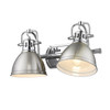 Duncan 2 Light Bath Vanity in Chrome with Pewter Shades (3602-BA2 CH-PW)