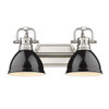 Duncan 2 Light Bath Vanity in Pewter with Black Shades (3602-BA2 PW-BK)