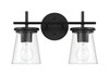 Connell 2 Light Vanity in Flat Black (60402-FB)