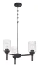 Claire 3 Light Chandelier in Flat Black (60523-FB)