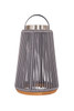 Sea Scape Solar LED Outdoor Rechargeable Table Lamp in Stainless Steel, Gray Rope (86296SS-OTR)