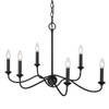 Tierney 6 Light Linear Pendant In Matte Black (8316-LP BLK)