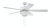 Twist N Click 52" 5-Blade Ceiling Fan in White w/ White/Washed Oak Blades (3-Light Bowl); Integrated Light Kit (TCE52W5C1-C)