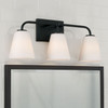 Brody 23.5"W x 9"H 3-Light Vanity in Matte Black with Soft White Glass (149431MB-543)