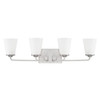 Braylon 31" W x 8" H x 7" E 4-Light Vanity in Brushed Nickel with Soft White Glass Shade (114141BN-331)