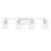 Greyson 34.5" W x 9" H x 6" E 4-Light Clear Seeded Glass Vanity in Chrome  (128541CH-449)