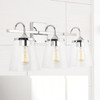 Jayne 24" W x 10.5" H x 9" E 3-Light Vanity in Chrome with Clear Seeded Cone Glass Shades (139132CH-496)