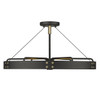 Vaughn 6 Light Semi-flush, Natural Black W/ Aged Brass Accents (3866-MSF NB-AB)