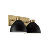 Ross 16.50"W x 8"H 2-Light Vanity in Aged Brass and Black (152021AB)