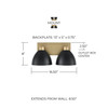 Ross 16.50"W x 8"H 2-Light Vanity in Aged Brass and Black (152021AB)