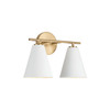 Charlie 15"W x 10"H 2-Light Vanity in Matte Brass and White (AA1038RE)