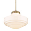 Ingalls Large Pendant in Modern Brass and Vintage Milk Glass Shade (0508-L MBS-VMG)