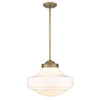Ingalls Large Pendant in Modern Brass and Vintage Milk Glass Shade (0508-L MBS-VMG)